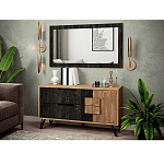 Зеркало настенное прямоугольное цвета угольный камень Stone Effect варинант исполнения - 2 | Loft Concept в Брянске