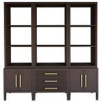 Модульный стеллаж Primo из трех составных элементов Темный орех варинант исполнения - 1 | Loft Concept в Брянске