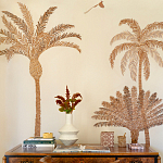 Обои с вышивкой ручной работы Deco Palms Raffia on linen варинант исполнения - 2 | Loft Concept в Брянске