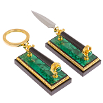 Настольный письменный набор из малахита с декором в виде лошади Leader Organizer варинант исполнения - 6 | Loft Concept в Брянске