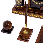 Настольный письменный набор с часами из природного камня обсидиана Royal Set варинант исполнения - 5 | Loft Concept в Брянске