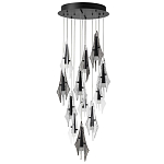 Люстра каскадная с 12-ю рельефными прозрачными плафонами Glass Pod  варинант исполнения - 4 | Loft Concept в Брянске