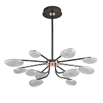 Люстра черного цвета с 12-ю прозрачными плафонами овальной формы Iona chandelier варинант исполнения - 1 | Loft Concept в Брянске