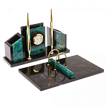 Настольный письменный набор из змеевика с часами Successful Leader варинант исполнения - 2 | Loft Concept в Брянске