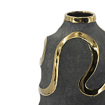 Ваза с золотыми акцентными полосами на черном матовом фоне Accent Tape варинант исполнения - 4 | Loft Concept в Брянске