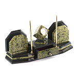 Настольный письменный набор из змеевика с часами и таблетницей Successful Leader варинант исполнения - 2 | Loft Concept в Брянске