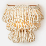 Настенный светильник с подвесками из деревянных бусин молочного цвета Wooden Beads Wall Lamp варинант исполнения - 5 | Loft Concept в Брянске