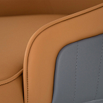 Стул оранжевый с высокой спинкой из искуственной кожи на серых металлических ножках Enigma Orange варинант исполнения - 4 | Loft Concept в Брянске