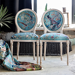 Стул из массива бука бирюзовый с изображением птиц и цветов Turquoise Beige Chinoiserie Birds Garden Chair варинант исполнения - 6 | Loft Concept в Брянске
