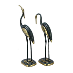 Статуэтка бронзовая пара Журавли синие Bronze Birds варинант исполнения - 2 | Loft Concept в Брянске