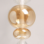 Подвесной светильник с вертикальной композицией из прозрачных и янтарных стеклянных шаров и ромбов Gabriel Scott Luna варинант исполнения - 6 | Loft Concept в Брянске