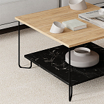 Стол журнальный с квадратной столешницей и полкой MARBO LOTUS варинант исполнения - 2 | Loft Concept в Брянске