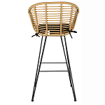 Стул барный с ротанговым плетением Half Bar Chair with Wicker с подлокотниками варинант исполнения - 5 | Loft Concept в Брянске