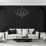 Люстра с тонким металлическим каркасом цвета хром Quasar варинант исполнения - 5 | Loft Concept в Брянске