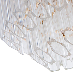 Люстра подвесная многослойная с прозрачными хрустальными трубками и золотистым каркасом Hexagon Tube Light варинант исполнения - 3 | Loft Concept в Брянске