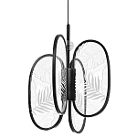 Люстра с гравировкой на акриловых плафонах Gravyura Black D 33 см варинант исполнения - 1 | Loft Concept в Брянске