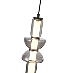 Подвесной светильник из дымчатого стекла цилиндрической формы с чёрным металлическим основанием Hiding secrets варинант исполнения - 6 | Loft Concept в Брянске