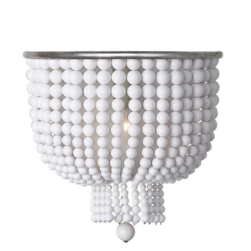 Бра JACQUELINE WHITE SCONCE Белый Латунь Серебряный Бра JACQUELINE WHITE SCONCE Белый Латунь Серебряный в Брянске | Loft Concept
