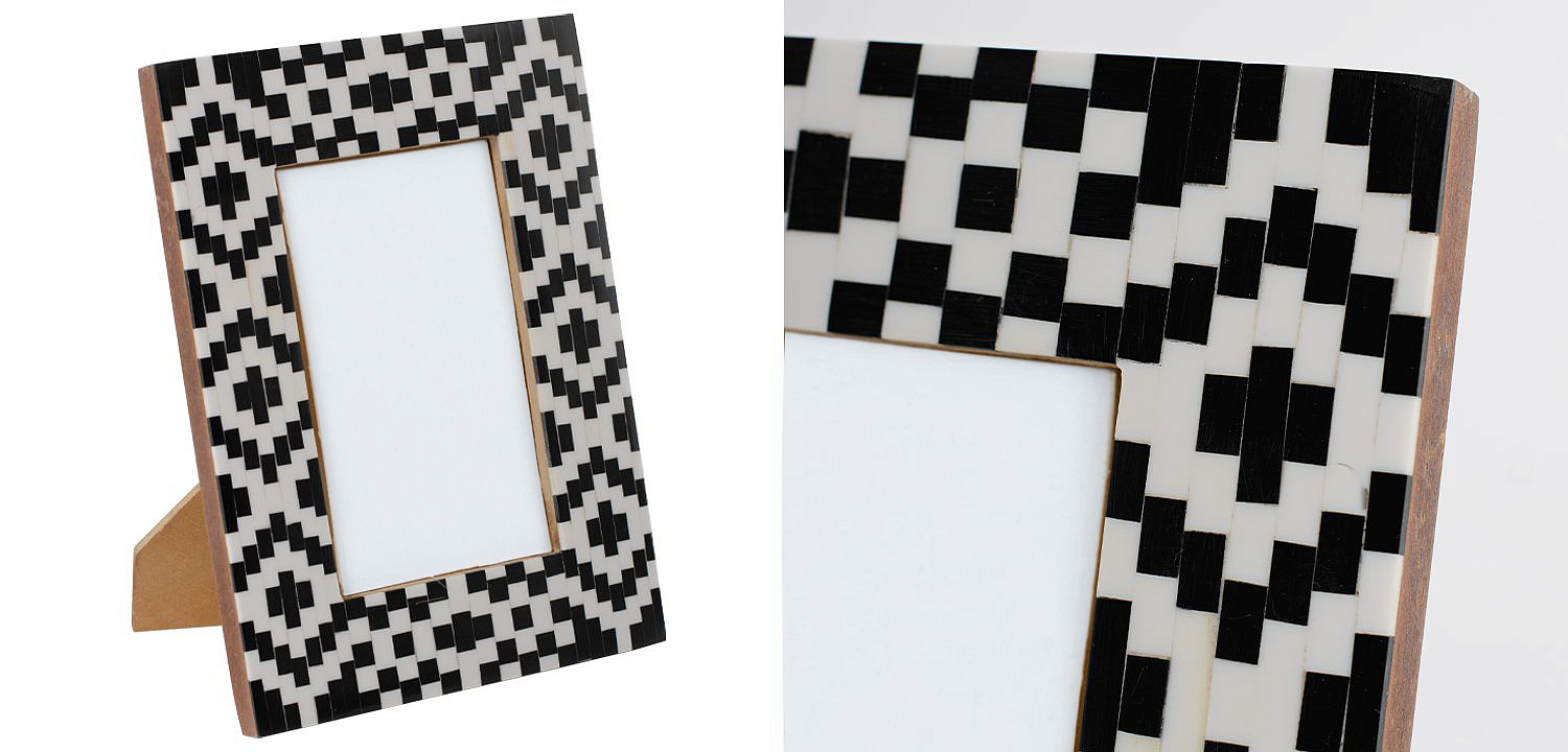 Фоторамка кость Black&white Indian Bone Inlay photo frame Фоторамка кость Black&white Indian Bone Inlay photo frame - Loft-Concept в Брянске