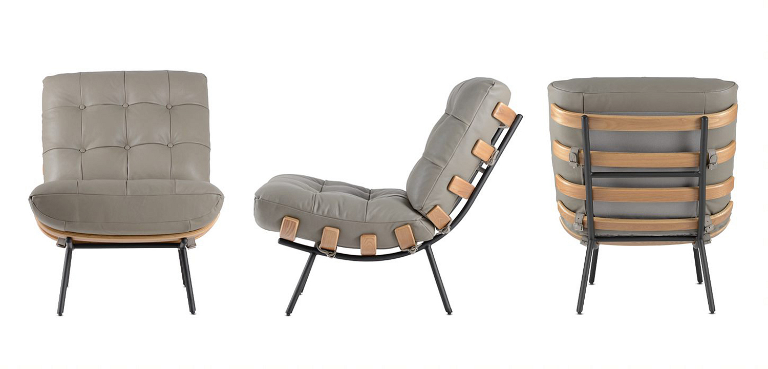 Кресло Philbert Chair grey leather Кресло Philbert Chair grey leather - Loft-Concept в Брянске