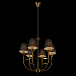 Люстра на металлическом основании бронзового цвета с 6-ю черными конусовидными абажурами Dignity варинант исполнения - 5 | Loft Concept в Брянске