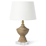 Настольная лампа деревянная с белым абажуром Wooden Table Lamp варинант исполнения - 2 | Loft Concept в Брянске