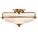 Потолочный светильник со стеклянным плафоном на изогнутых кронштейнах Quoizel  варинант исполнения - 11 | Loft Concept в Брянске