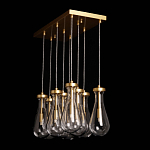 Люстра с 9-ю прозрачными стеклянными плафонами в форме капли Lucid Rain  варинант исполнения - 9 | Loft Concept в Брянске