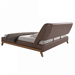 Кровать двуспальная с изголовьем из экокожи шоколадно-коричневого цвета Modern Look варинант исполнения - 3 | Loft Concept в Брянске