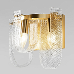 Бра с металлическим основанием золотого цвета и хрустальными подвесками Textured Glass варинант исполнения - 4 | Loft Concept в Брянске