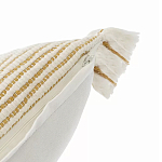 Чехол на подушку горчичного цвета с бахромой и объемным узором Ethnic mix варинант исполнения - 3 | Loft Concept в Брянске