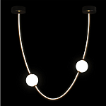 Подвесной светильник в форме дуги с белыми шарообразными плафонами Flos Wireline Lighting варинант исполнения - 3 | Loft Concept в Брянске