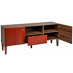 ТВ-тумба красная из массива бука с 2-мя дверками и ящиком Wenge Light варинант исполнения - 4 | Loft Concept в Брянске