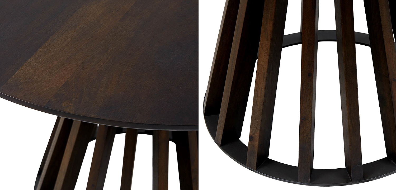 Обеденный круглый стол Seamus Brown Wood Dining Table Обеденный круглый стол Seamus Brown Wood Dining Table - Loft-Concept в Брянске