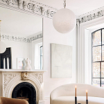 Подвесной светильник в форме шара из белого текстурного стекла Atmosphere варинант исполнения - 4 | Loft Concept в Брянске