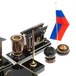 Настольный письменный набор с часами из природного камня обсидиана Peace Contract варинант исполнения - 5 | Loft Concept в Брянске