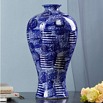 Ваза из фарфора сине-белого цвета Blue & White Ornament  варинант исполнения - 4 | Loft Concept в Брянске