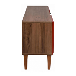 ТВ-тумба красная из массива бука с 2-мя дверками и ящиком Wenge Light варинант исполнения - 3 | Loft Concept в Брянске