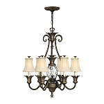 Люстра с 7-ю кремовыми текстильными абажурами Hinkley варинант исполнения - 7 | Loft Concept в Брянске