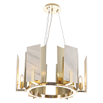 Люстра подвесная круглая с мраморными прямоугольными вставками и золотым основанием Диаметр 55 см Marble square Chandelier варинант исполнения - 1 | Loft Concept в Брянске