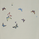 Обои ручная роспись Butterflies Icarus on Rose Shadow metallic silk варинант исполнения - 2 | Loft Concept в Брянске