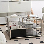 Дизайнерский журнальный стол квадратный с полками Akydy варинант исполнения - 2 | Loft Concept в Брянске