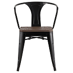 Черный глянцевый стул с сиденьем из натурального дерева TOLIX варинант исполнения - 2 | Loft Concept в Брянске