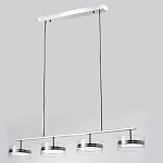 Люстра светодиодная с 4-мя круглыми прозрачными плафонами цилиндрической формы из акрила и стекла с пультом для регулировки света Glass Lamp Chromium варинант исполнения - 4 | Loft Concept в Брянске