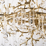 Подвесная люстра в виде ветвей деревьев золотого цвета с прозрачными подвесками-каплями 10 и 14 ламп Droplet Chandelier варинант исполнения - 5 | Loft Concept в Брянске