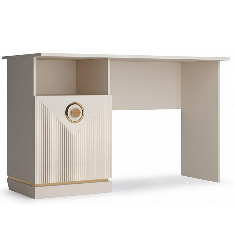 Стол письменный с ящиком и нишей для хранения Satin Furniture Бежево-серый Стол письменный с ящиком и нишей для хранения Satin Furniture Бежево-серый в Брянске | Loft Concept