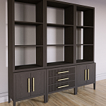 Модульный стеллаж Primo из трех составных элементов Темный орех варинант исполнения - 3 | Loft Concept в Брянске