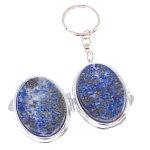 Зеркало брелок карманное двухстороннее из натурального камня Лазурит Stone Mirrors варинант исполнения - 2 | Loft Concept в Брянске