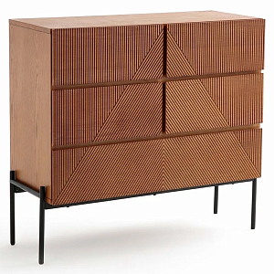 Комод с геометрическим рисунком на ящиках Anders Dark Wood
