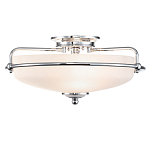 Потолочный светильник со стеклянным плафоном на изогнутых кронштейнах Quoizel  варинант исполнения - 7 | Loft Concept в Брянске